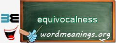 WordMeaning blackboard for equivocalness